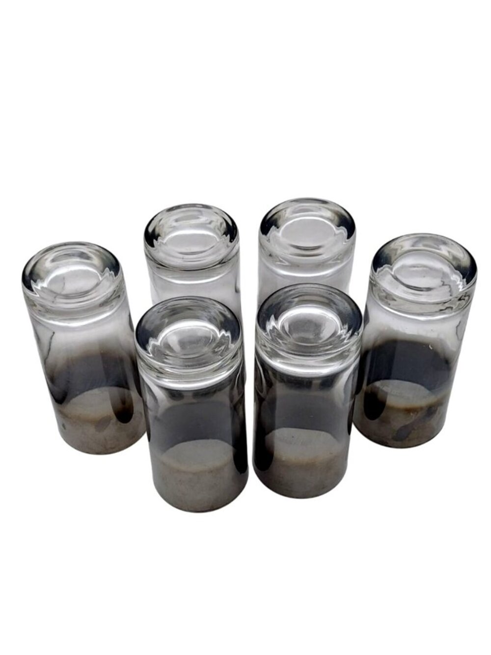 Vintage MCM Silver Mercury Fade Highball Tom Collins Tumblers Ombre Set Of 6 - Picture 4 of 6